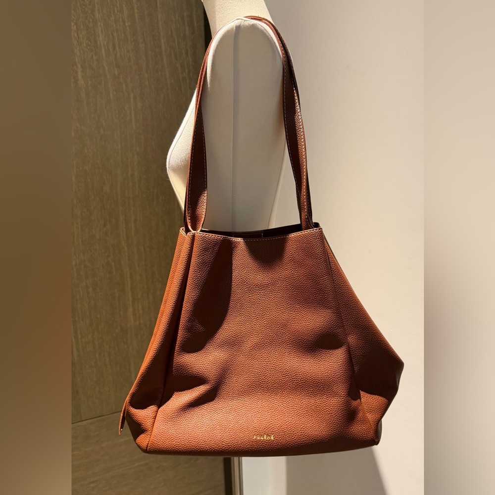 Polene Brown Leather Tote Handbag